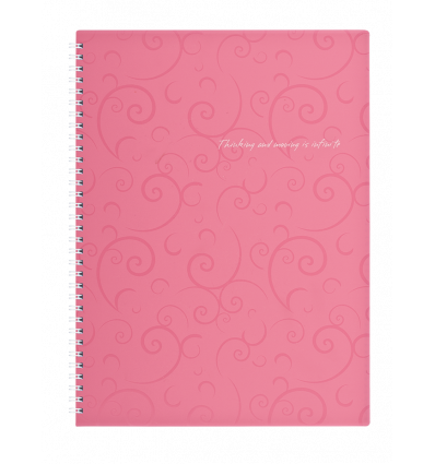 Зошит для нотаток BAROCCO, А4, 80 арк., клітинка, пластикова обкладинка, рожевий
