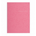 Тетрадь для записей BAROCCO, А4, 80 л., клетка, пластиковая обложка, розовая