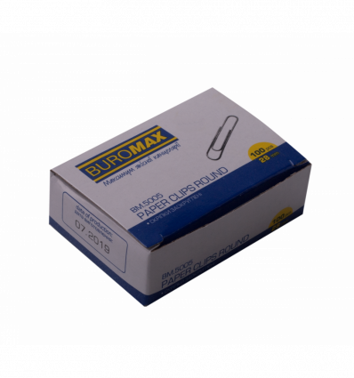 Скріпки нікельовані, 28 мм, круглі, 100 шт. в карт.упаковці ( BM.5005 )