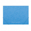 Папка на резинках, BAROCCO, А4, матовый непрозр.пластик, голубая