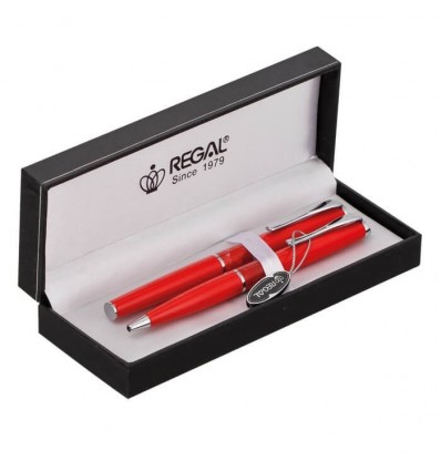 Комплект з пір'яний і кульковою ручок Regal в подарунковому футлярі (R82205.L.BF)