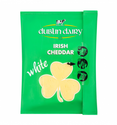 Сир Dublin Dairy Irish cheddar white нарізний 48% 150г