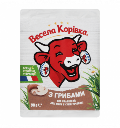 Сыр плавленный Веселая Коровка с грибами 38% 90г