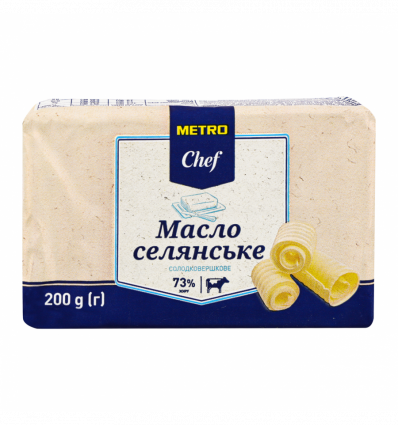 Масло Metro Chef Крестьянское сладкосливочное 73% 200г