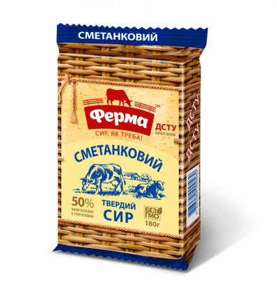 Сир Ферма Сметанковий твердий 50% 180г