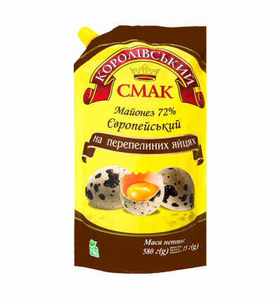 Майонез Королівський смак Европейc на перепел яйцах 72% 580г