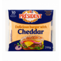 Сир President Cheddar плавлений у скибках д/бургер 40% 200г