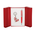 Набор подарочный Heart: ручка шариковая + брелок, красный