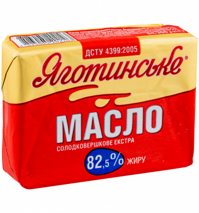 Масло Яготинське сладкосливочное экстра 82,5% 200г