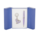 Набір подарунковий Heart: ручка кулькова + брелок, фіолетовий
