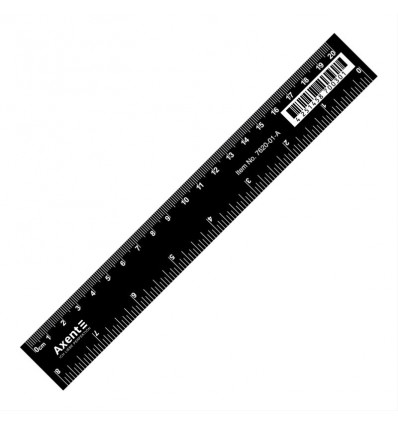 Линейка пластиковая Axent 7620-01-A, 20 см, черная
