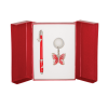 Набор подарочный Butterfly: ручка шариковая + брелок, красный