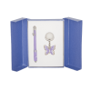 Набор подарочный Butterfly: ручка шариковая + брелок, фиолетовый