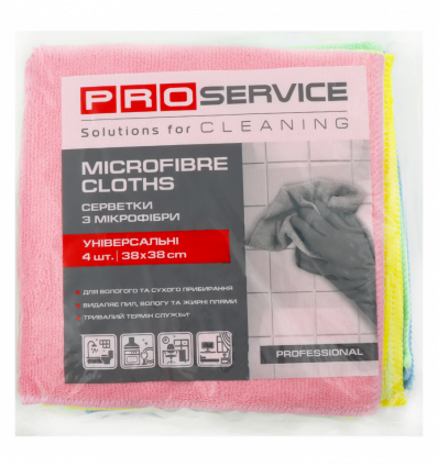 Серветки Pro Service Professional з мікрофібри універсальні 38x38см 4шт