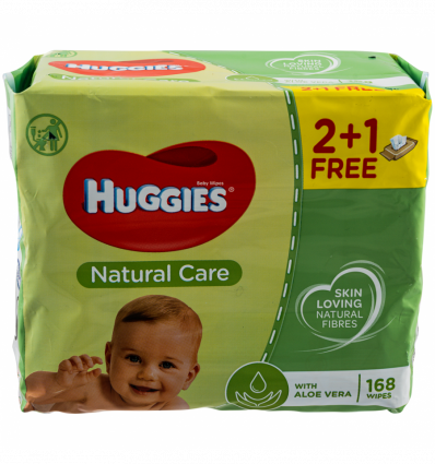 Салфетки влажные Huggies Natural Care детские 56шт*3уп 168шт