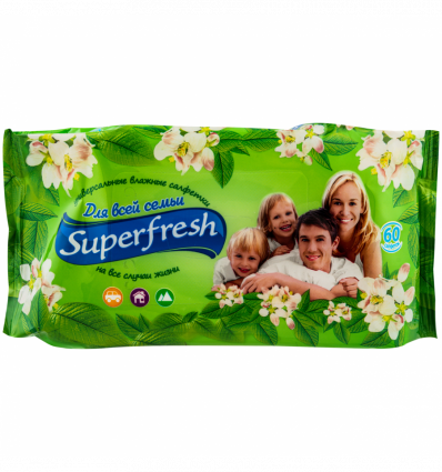 Серветки вологі Superfresh універсальні для родини 60шт