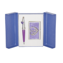 Набір подарунковий Crystal Heart: ручка кулькова + візитниця, фіолетовий