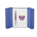 Набір подарунковий Papillon: ручка кулькова + гачок для сумки, фіолетовий