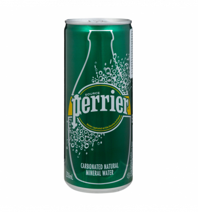 Perrier вода мін газ жестяная банка 0,25л