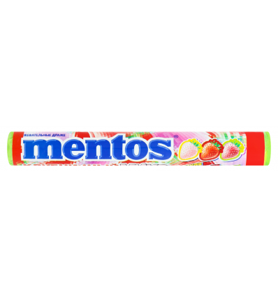 Драже Mentos жувальні полуничний мікс 37г