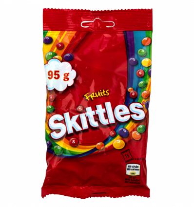 Драже Skittles жевательные в разноцветной сахарной оболочке Фрукты 2х47.5г