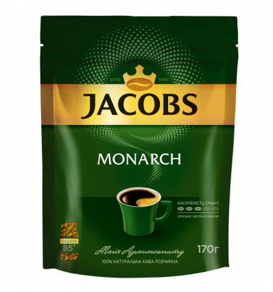 Кофе Jacobs Monarch натур растворимый сублимированный 170г
