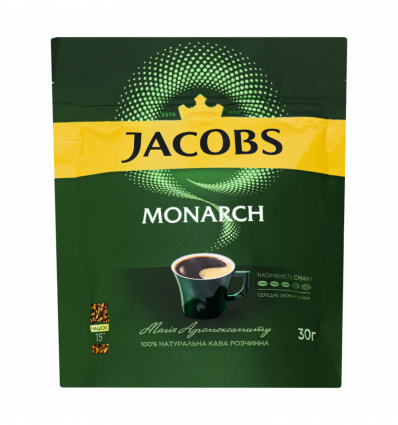 Кофе Jacobs Monarch натуральный растворимый сублимированный 30г