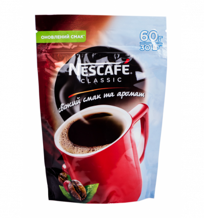 Кава Nescafe Classic натуральна розчинна гранульована 60г