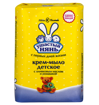 Крем-мыло детское Ушастый Нянь с оливковым маслом и ромашкой 90г