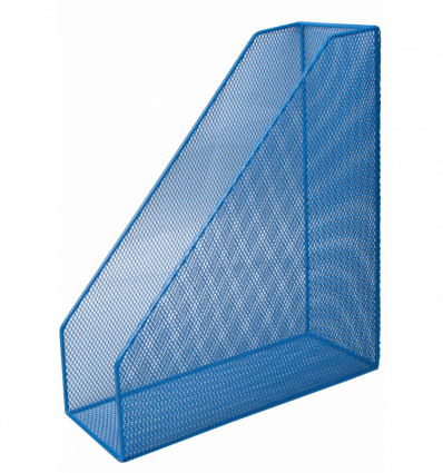 Лоток для бумаг вертикальный, металлический, синий