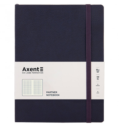 Книга записная Axent Partner Soft L, 8615-02-A, 190x250 мм, 96 листов, клетка, гибкая обложка, синяя
