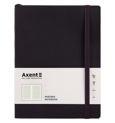 Книга записна Axent Partner Soft L, 8615-01-A, 190x250 мм, 96 аркушів, клітинка, гнучка обкладинка, 