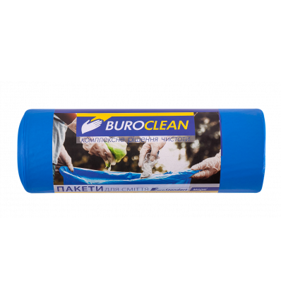 Пакети для сміття 240л/10 шт, міцні, сині 900х1300мм, 35мкм BuroClean EuroStandart ( 10200062 )