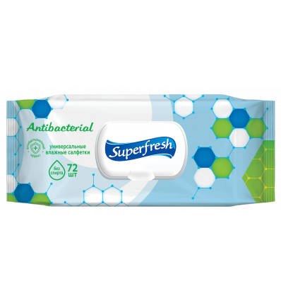 Серветки вологі "Superfresh" Антибактеріальні з клапаном, 72 шт ( sr.30510 )