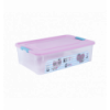 Контейнер "Smart Box" з декором Pet Shop 14л., прозорий/рожевий/бірюзовий
