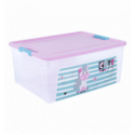 Контейнер Smart Box с декором "Pet Shop" 7,9л, прозрачный/розовый/бирюзовый