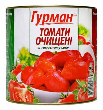 Томати Гурман очищені в томатному соку 2600г