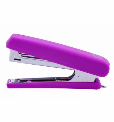 Степлер пластиковый, RUBBER TOUCH, 12 л., (скобы №10), 107х25х54 мм, фиолетовый ( BM.4128-07 )