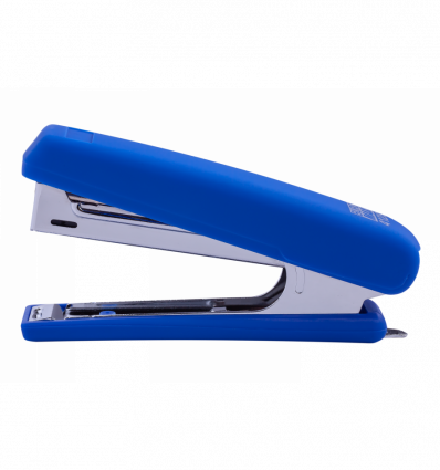 Степлер пластиковый, RUBBER TOUCH, 12 л., (скобы №10), 107х25х54 мм, синий ( BM.4128-02 )