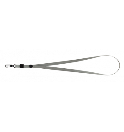 Шнурок с карабином для бейджа-идентификатора, 460х10 мм, серый