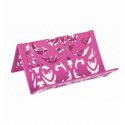 Подставка для визиток, BAROCCO, металлическая, розовая