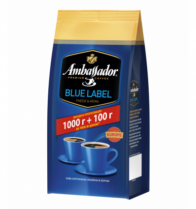 Кава Ambassador Blue Label смажена в зернах 1кг