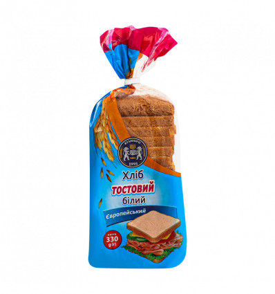 Хлеб Кулиничі Европейский нарезной тостовый белый 330г
