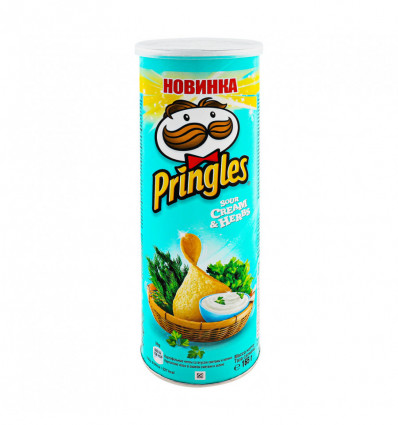 Чіпси Pringles Сметана та зелень картопляні 165г