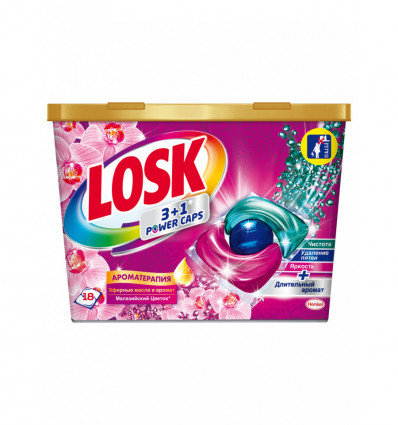Капсули для прання Losk АТ Малазійська квітка 3+1 Power-caps 18шт 234г