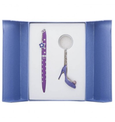 Набор подарочный Heel: ручка шариковая + брелок, фиолетовый LS.122012-07