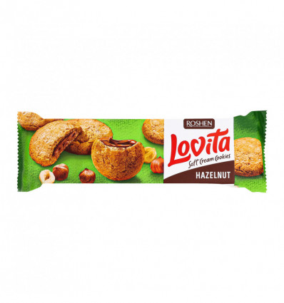 Печиво Roshen Lovita Soft Cream Cookies горіхова начинка 170г