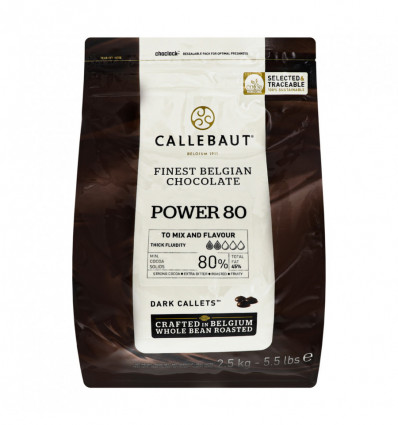 Шоколад Callebaut екстра темний 80% 2.5кг