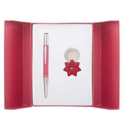Набір подарунковий Star: ручка кулькова + брелок, червоний LS.122014-05