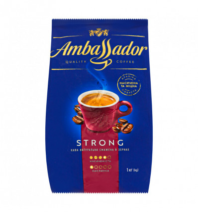 Кофе Ambassador Strong натуральный жареный в зернах 1кг